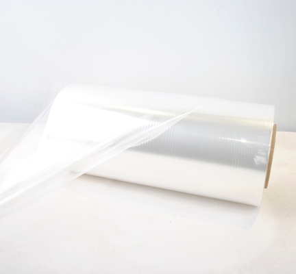 Transparan POF Heat Shrinkable Wrapping Centerfold Polyolefin Shrink Film Roll Untuk Cokelat
